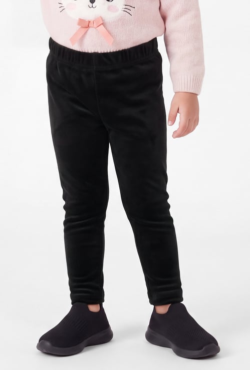 Girls Solid Velour Leggings