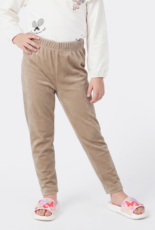 Girls Solid Velour Leggings