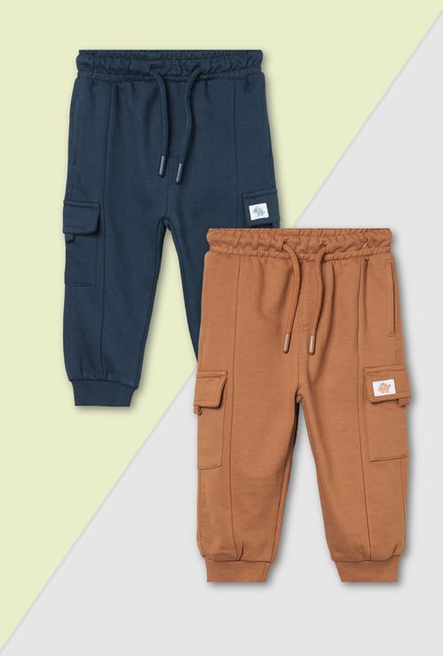 Boys Printed Cargo Joggers - Pack of 2