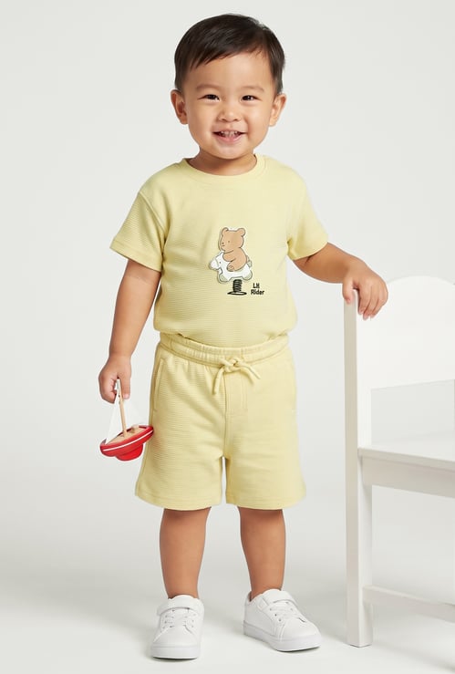 Boys Graphic Appliqued Shorts Set