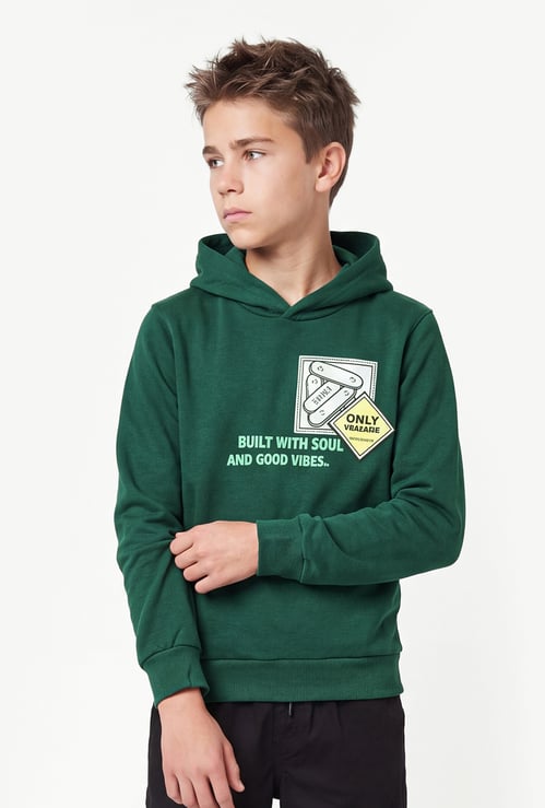 Boys Printed Pullover Hoodie