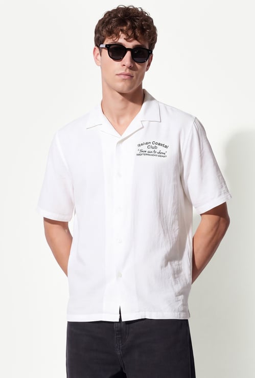 Relaxed Men Embroidered Resort Shirt
