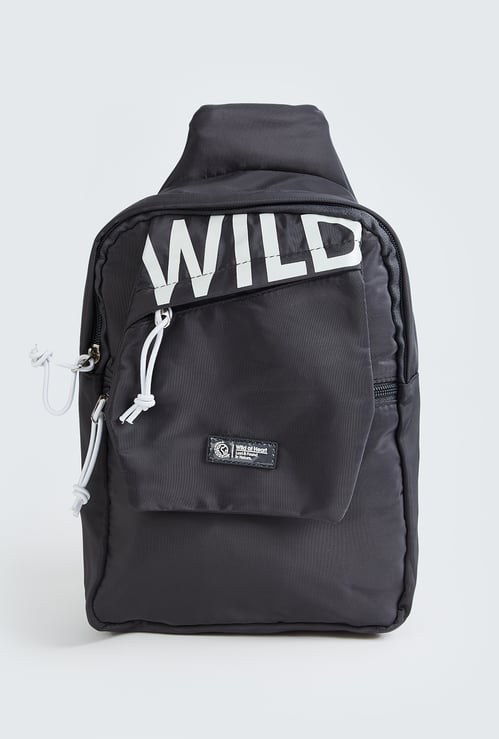 Girls Typographic Printed Crossbody Bag