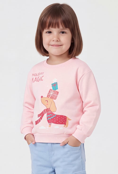 Girls Holiday Magic Printed Sweatshirt