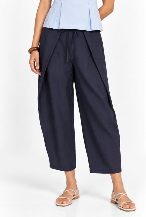 Women Solid Overlapped Trousers