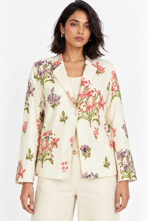 Women Floral Print Blazer