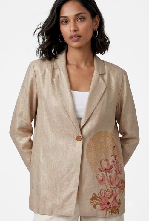 Women Floral Print Blazer