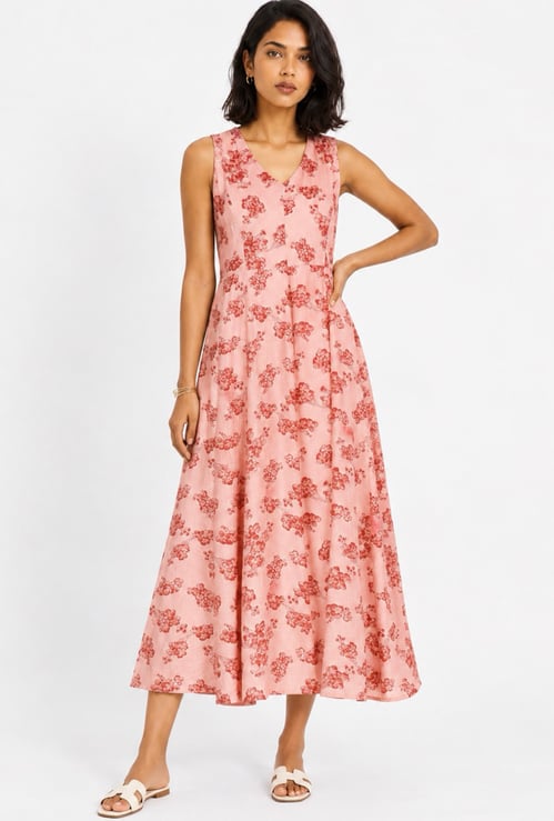Women Floral Print Fit & Flare Dress