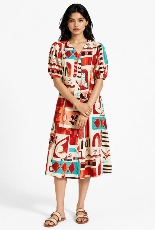 Women Printed A-line Dress