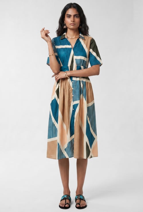 Women Printed Shirt Dress