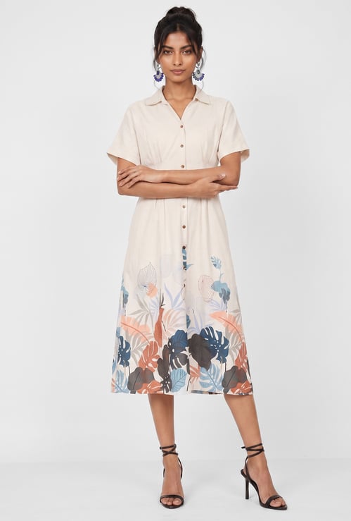 Women Printed Shirt Dress