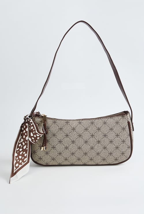 Women Printed Shoulder Bag with Scarf