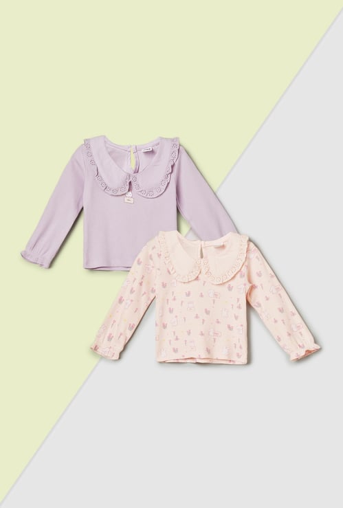 Girls Printed Tops - Pack of 2