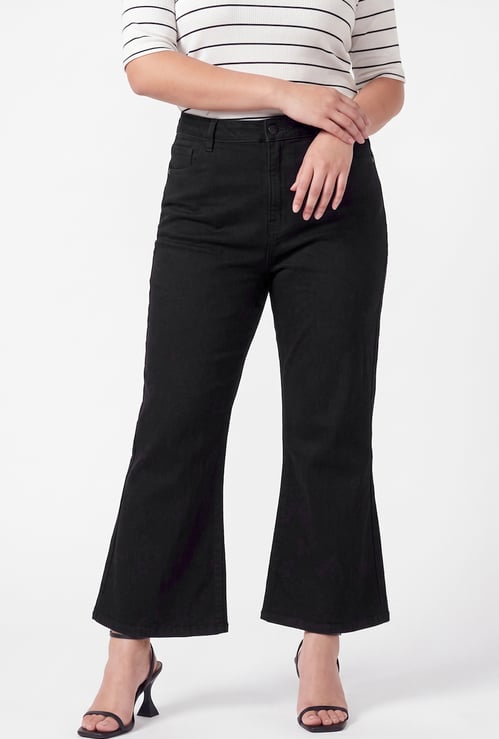 Women Solid Flared Jeans