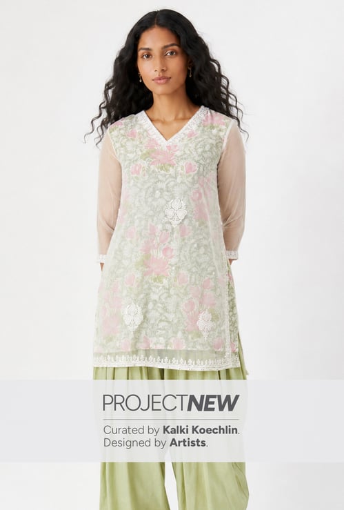 Women Floral Print Straight Kurta Set