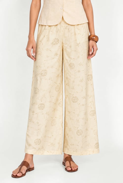 Women Floral Print Palazzos