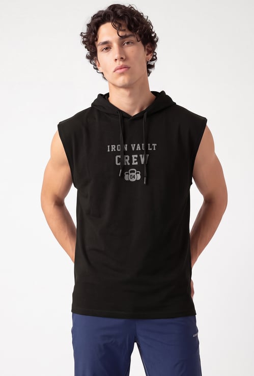 Men Printed Hooded Sports T-shirt