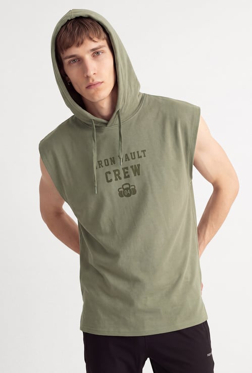 Men Printed Hooded Sports T-shirt