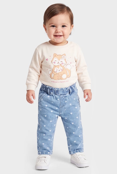 Girls Printed Jeans