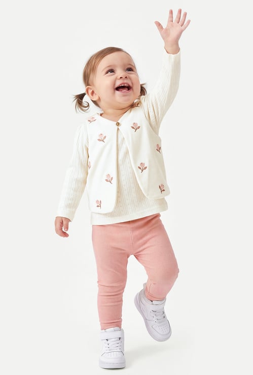Girls Embroidered Trousers Set