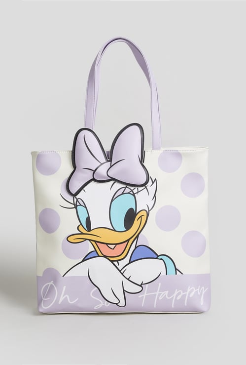 Girls Daisy Duck Print Tote Bag