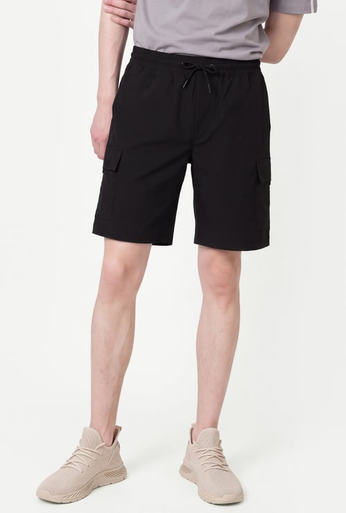 Men Solid Sports Shorts