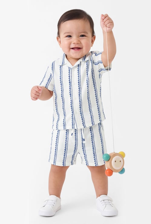 Boys Embroidered Shorts Set