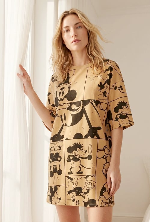 Women Mickey Print Nightdress