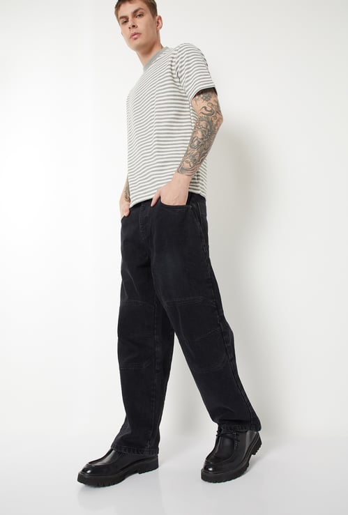 Men Baggy-Fit Washed Jeans