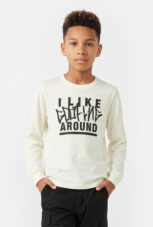 Boys Typography Printed T-shirt