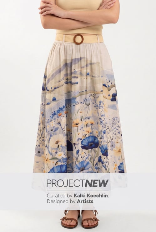 Women Floral Midi Skirt