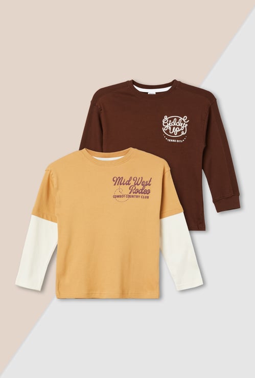 Boys Colourblock T-shirt - Pack of 2