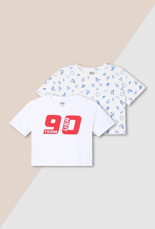 Girls Printed T-shirt - Pack of 2