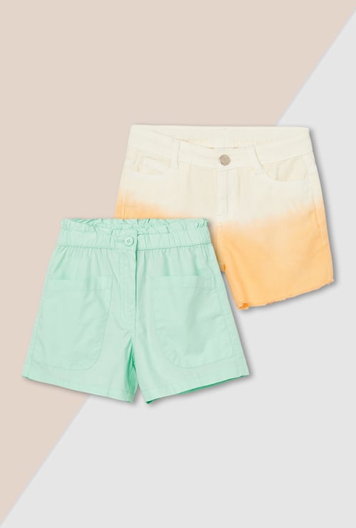 Girls Assorted Woven Shorts - Pack of 2