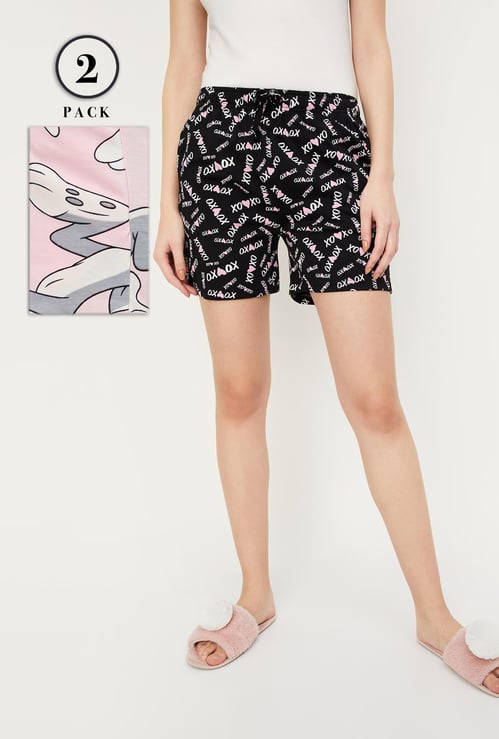 Women Printed Lounge Shorts - Pack of 2