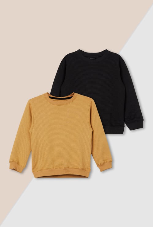Boys Textured Sweatshirts - Pack of 2