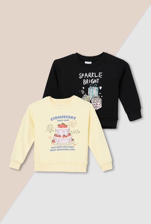 Girls Graphic Print Sweatshirt - Pack of 2
