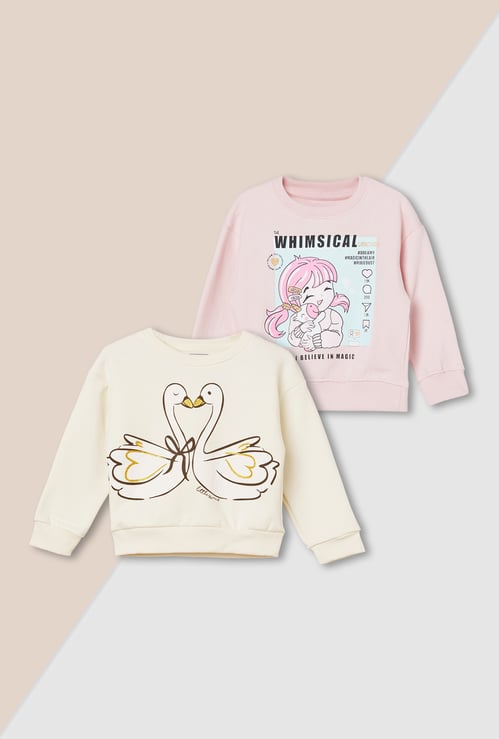 Girls Printed Sweatshirt - Pack of 2