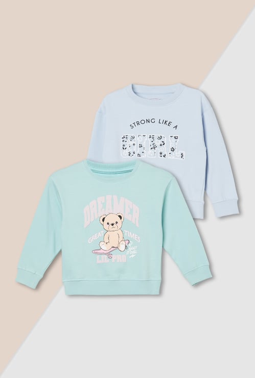 Girls Printed Sweatshirt - Pack of 2