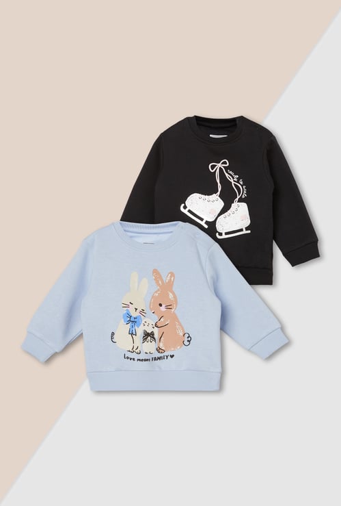 Girls Printed Sweatshirt - Pack of 2