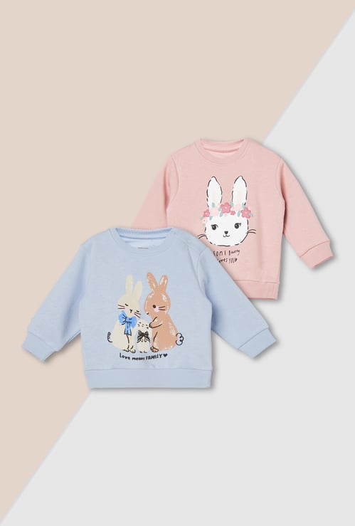 Girls Printed Sweatshirt - Pack of 2