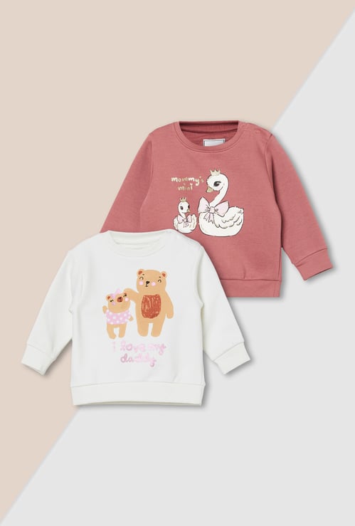 Girls Graphic Print Sweatshirt - Pack of 2