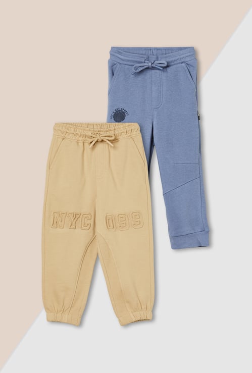 Boys Solid Joggers - Pack of 2