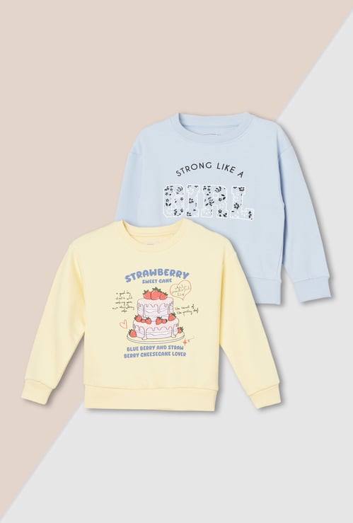 Girls Printed Sweatshirt - Pack of 2