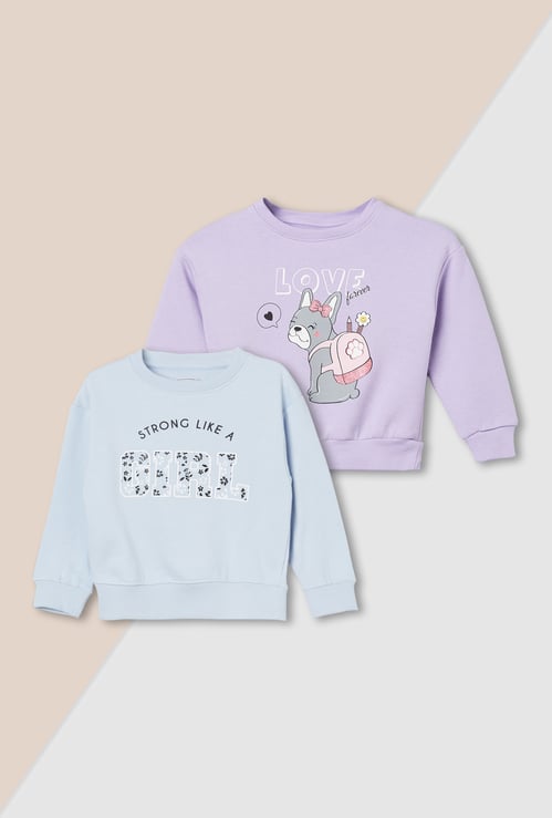 Girls Printed Sweatshirt - Pack of 2