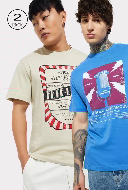 URB_N Men Printed T-shirt - Pack of 2