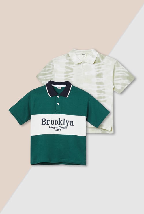 Boys Assorted Polo T-shirt - Pack of 2