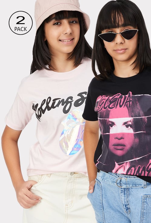 Girls Printed T-shirt - Pack of 2