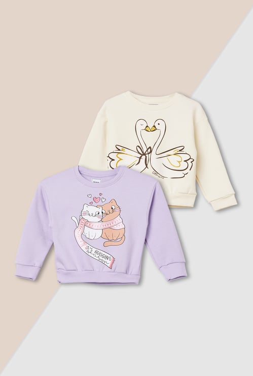Girls Printed Sweatshirt - Pack of 2