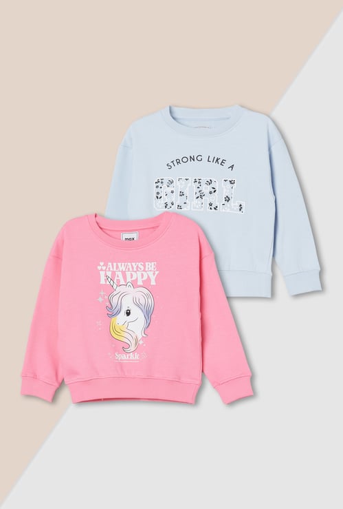 Girls Printed Sweatshirt - Pack of 2
